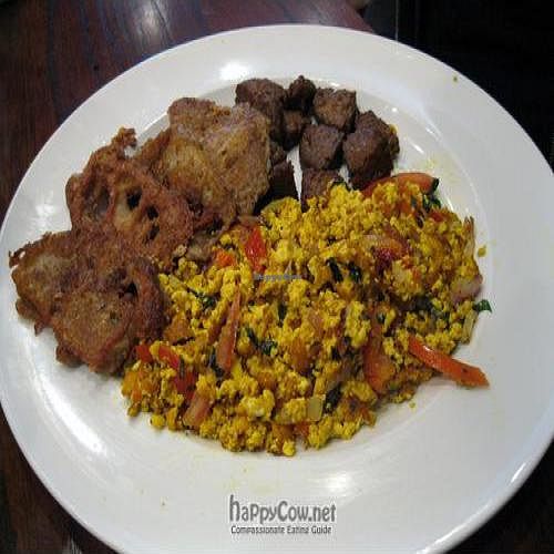 Country Breakfast tofu scramble, french toast, soy sausage at V Note in New York City