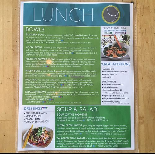 Lunch menu 1/2 at Communitea Cafe in Canmore