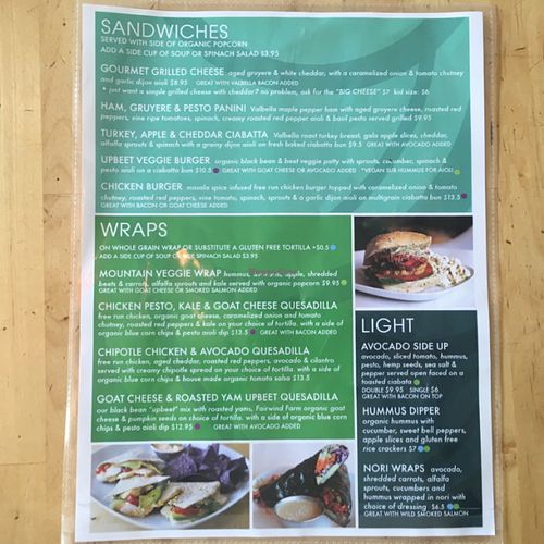 Lunch menu 2/2 at Communitea Cafe in Canmore