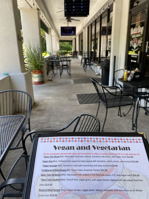 Outdoor seating   at BottleDog Bites & Brews in Cary