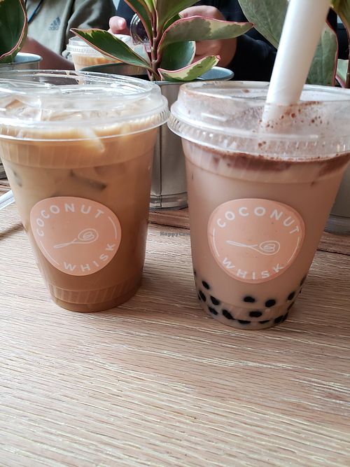 Vietnamese coffee and chocolate mylk at Coconut Whisk in Minneapolis
