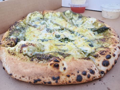 Pesto pizza at Party Beer Co in Los Angeles