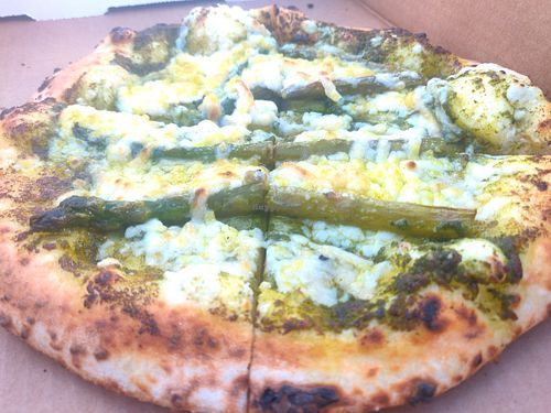 Pesto pizza at Party Beer Co in Los Angeles