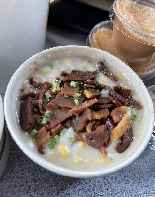 Bacon creamed corn - delicious !  at Herbie Butcher's Fried Chicken in Minneapolis