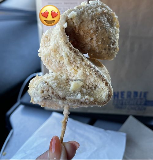 Batter dipped bacon with chocolate sauce!  at Herbie Butcher's Fried Chicken in Minneapolis