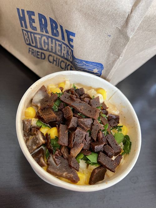 Summer Elote corn - no chz - added bacon  at Herbie Butcher's Fried Chicken in Minneapolis