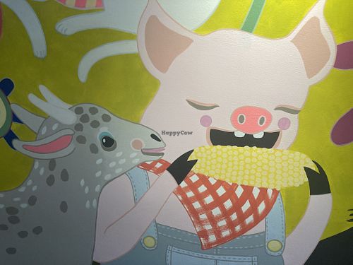 Cute mural inside😄 at Herbie Butcher's Fried Chicken in Minneapolis