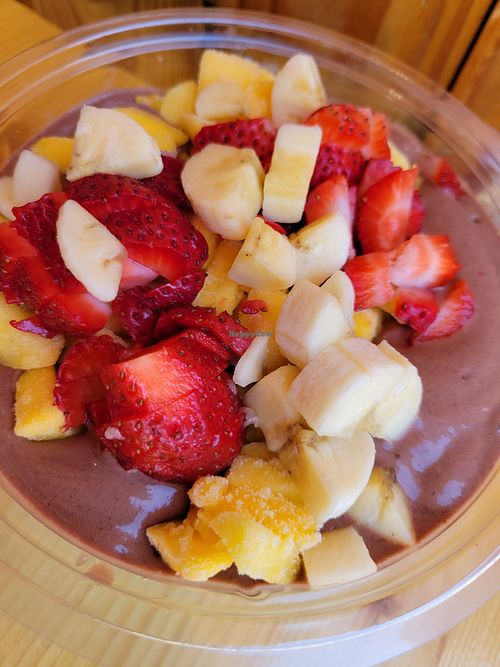 Choco bowl. Note: Granola is not vegan and you need to omit honey and bee pollen at Kreation Organic Kafe - Westwood in West Los Angeles