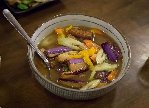 Ginger eggplant at LeAnn Organic Cafe in Petaling Jaya