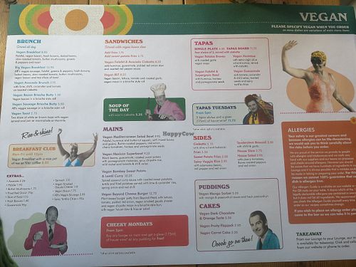 The full vegan menu at Lounges - Tretho Lounge in St Ives