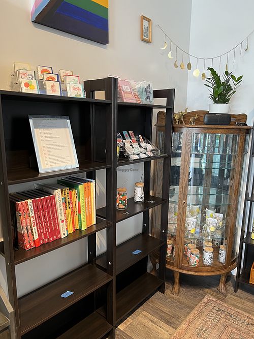Books, stickers and other goods   at New Moon Vegan in Batavia