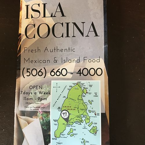 Their menu cover at Isla Cocina in Grand Manan