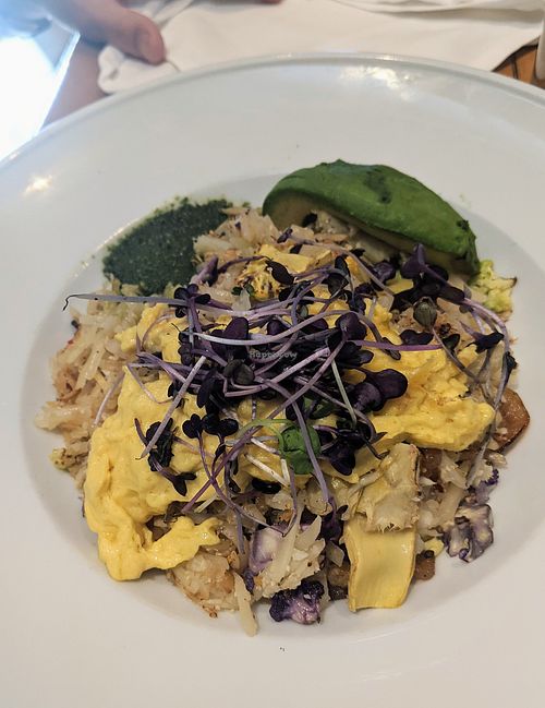 Cauliflower hash with vegan egg at Konditorei in Sun Valley