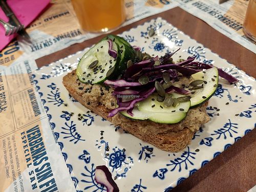 Babaganoush toast at Dinamita Perfumada in Madrid