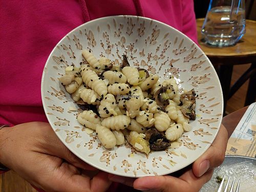 Gnocchi with shiitake mushrooms at Dinamita Perfumada in Madrid