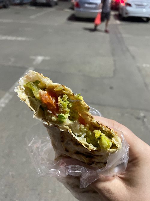 Falafel in lavash without tahini (hummus instead) at Falafel & more in Krasnodar