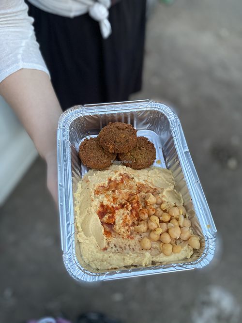 Hummus with falafel at Falafel & more in Krasnodar