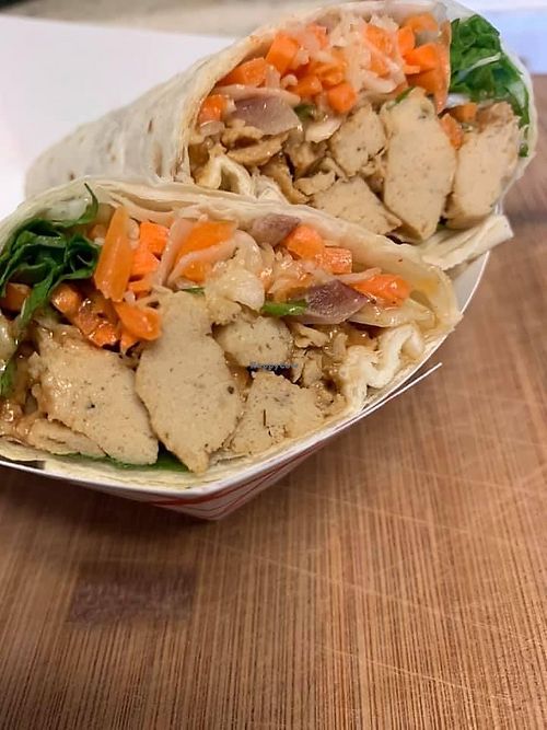 Peanut Chick’n Wrap at Stoopid Veganz in Lincoln City