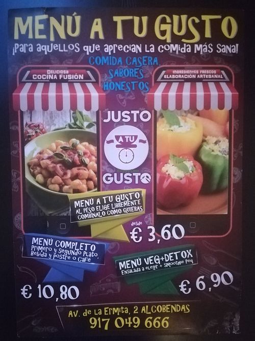 Menus at Justo a Tu Gusto in Alcobendas