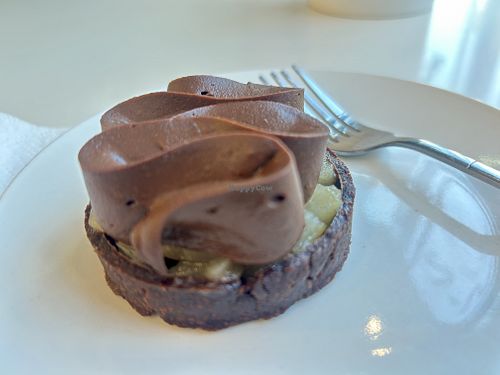 Chocolate pear tart  at Vegateau in Montreal