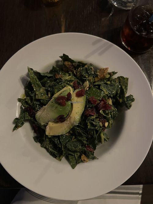 vegan kale avocado saladd  at Avenue Kitchen + Bar in Somerville