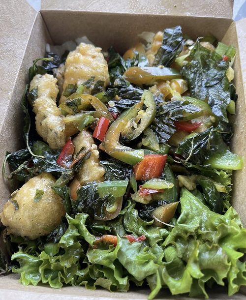 Salt and Pepper Fish (vegan)  at Veggie Village in Chandler