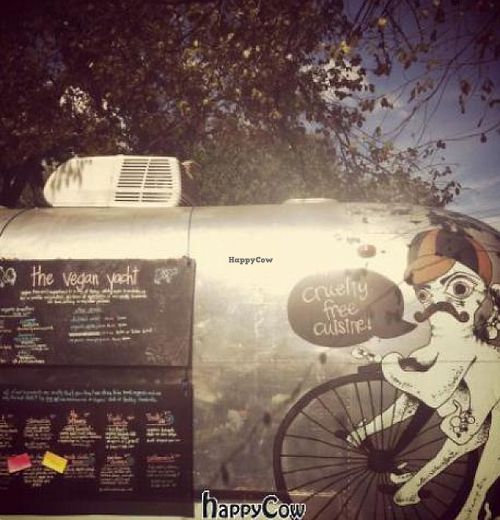 Walking up to the food truck. at The Vegan Yacht in Austin