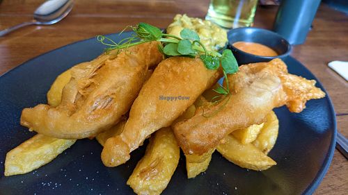 Banana blossom fish n chips at The Cross Gaits in Blacko