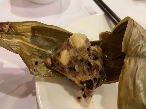 Five grain dumpling (wrapped in lotus leaf)  at Vegelink in Hong Kong Island