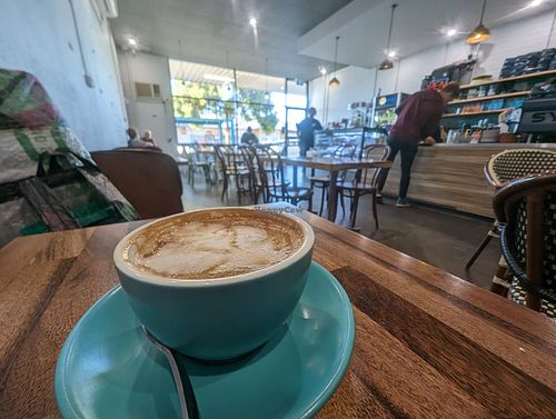 Inside, great coffee at F5 Coffee Co in Belmont