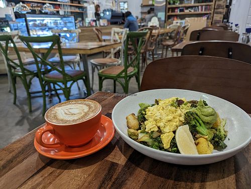 Vegan green brekkie at F5 Coffee Co in Belmont
