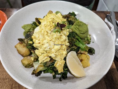Vegan green brekkie at F5 Coffee Co in Belmont