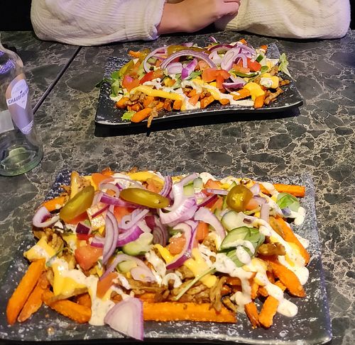 Kapsalon (loaded fries shoarma) at Vegan Temple Bar in Amsterdam