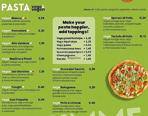 vegan options at Happy Italy in Zoetermeer
