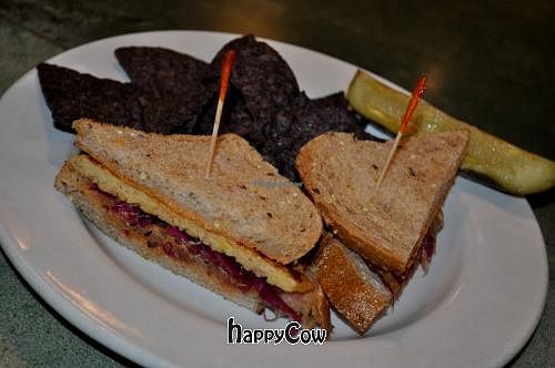 Vegan Tempeh Rueben at Laughing Seed Cafe in Asheville