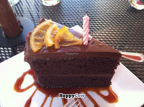 Chocolate beet cake (for my birthday :) ) at Laughing Seed Cafe in Asheville
