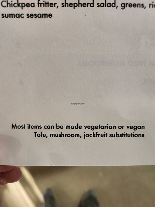 In addition to the two vegan entrees substitutions are available. at Kettle Lake Kitchen in Meadville