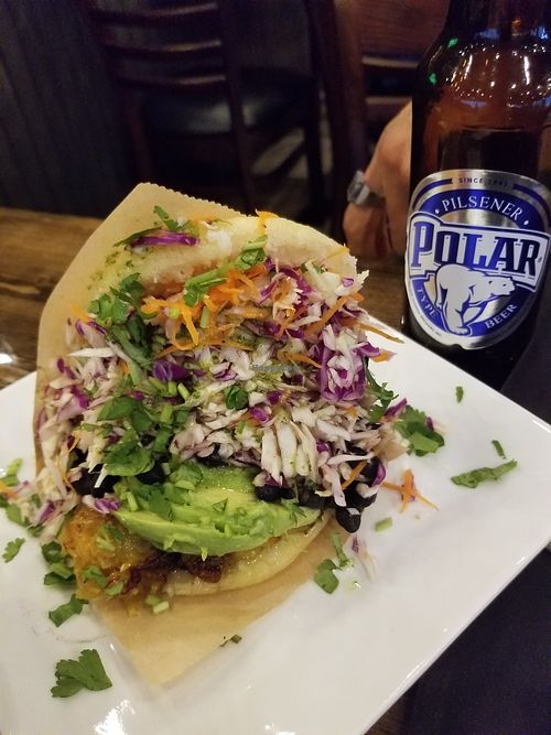 Vegan Arepa with black beans at Arepitas in Round Rock