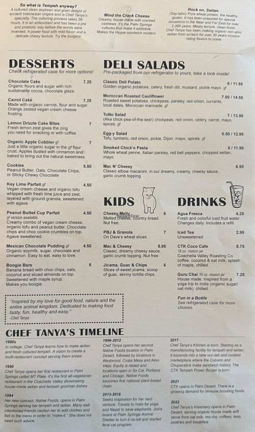 So many choice  at Chef Tanya's Kitchen in Palm Desert