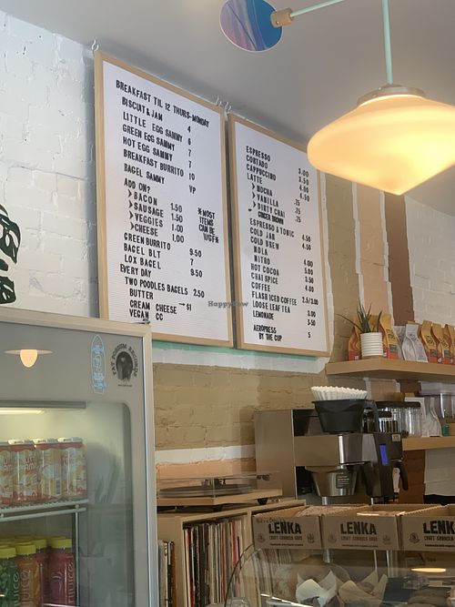 Most items on their food menu can be made vegan, including the breakfast burrito and they offer vegan cream cheese for bagels  at Little Amps Coffee - Green St in Harrisburg