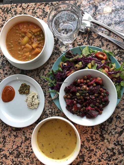 Super soul special with salad instead of rice at Govinda's Cardiff in Cardiff