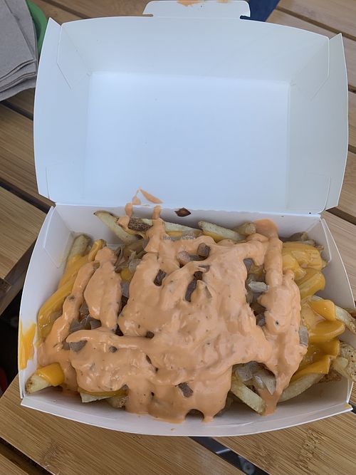 Iconic fries…tasted just like animal fries from In n Out!  at Plant Power Fast Food in Sacramento