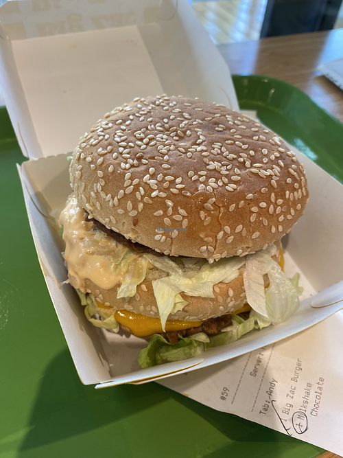 The Big Zac  at Plant Power Fast Food in Sacramento