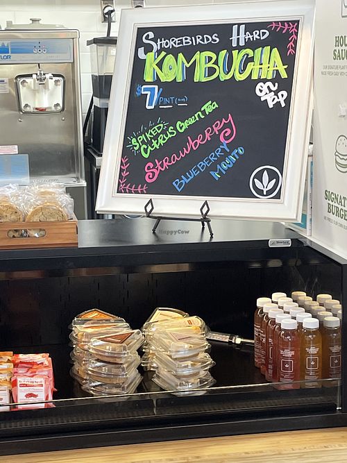 Front Area w/Hard Kombucha on Tap Signage  at Plant Power Fast Food in Sacramento