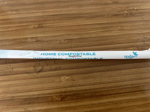 Compostable straw! 😃  at Plant Power Fast Food in Sacramento