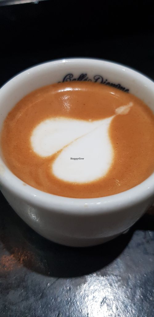 Caffe Diemme cortado with Almond milk  at Good Stuff Cafe in Nerja