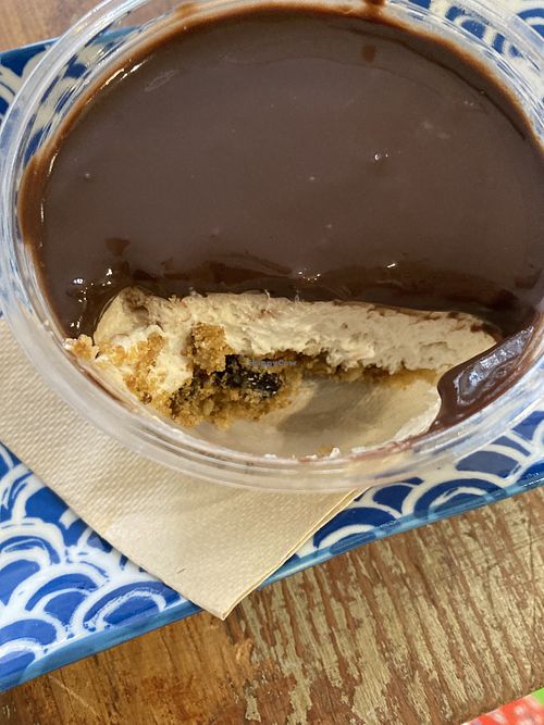Peanut butter cheesecake with chocolate topping  at Col Cavolo - Vegan Bistrot in Rome