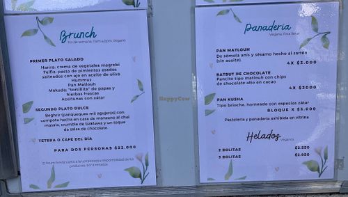 Menu  at Azahar in Santiago