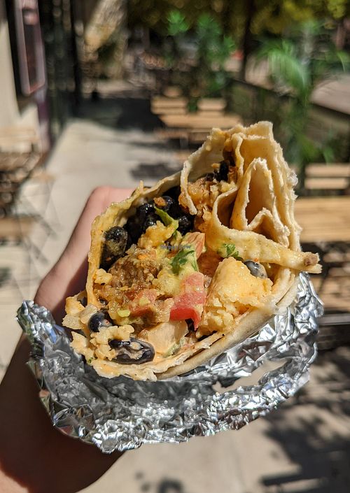 Breakfast burrito at Mission Street Burrito in Austin