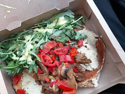 Vegan salty pancakes at Rubik's in Thessaloniki